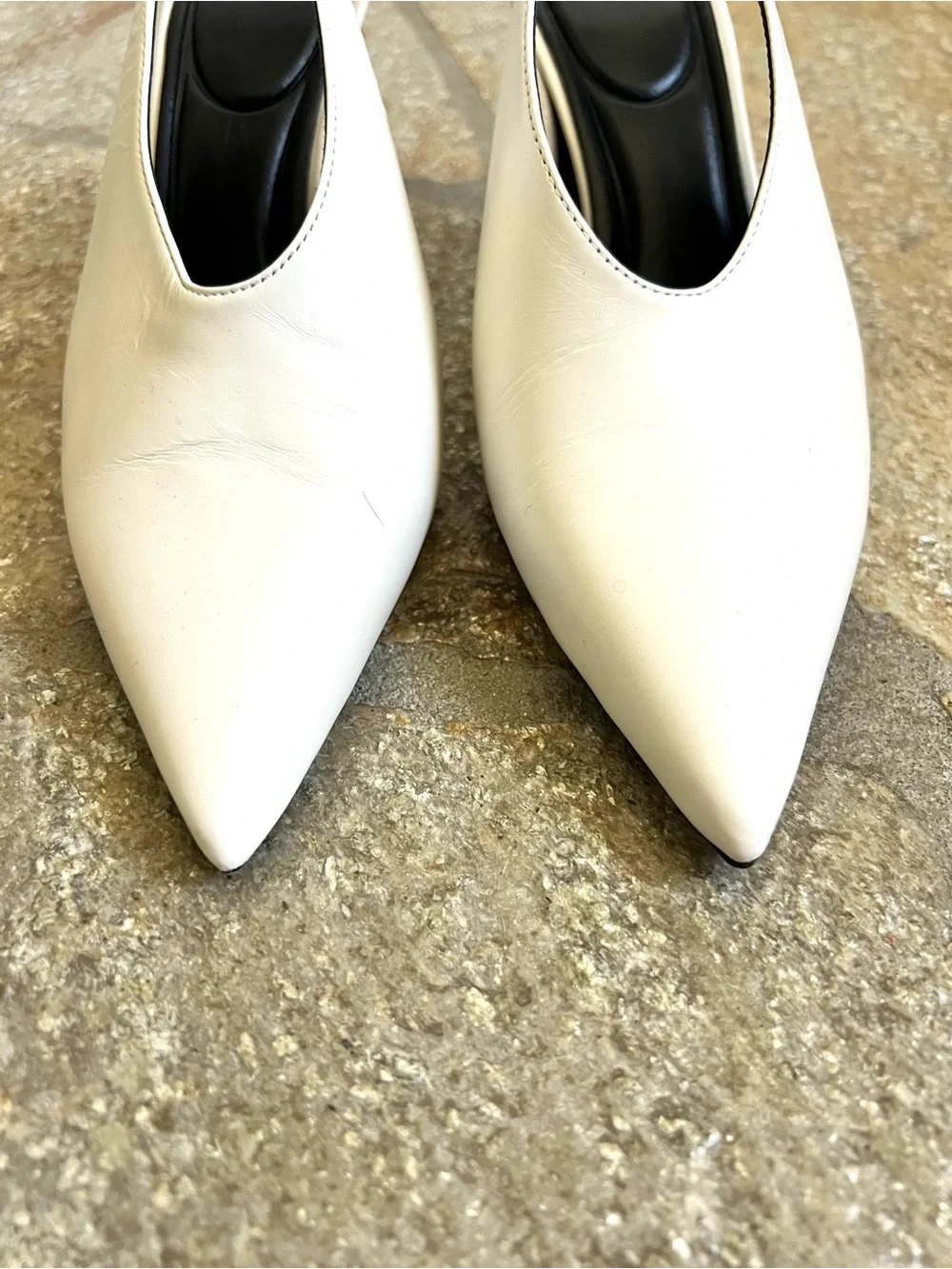 Vince Devi Leather Slingback Pump Milk White Size 7.5 - EU 38